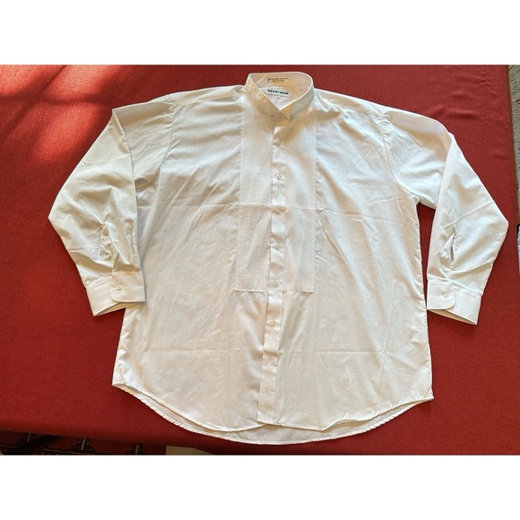 Albert Nipon Men’s Fit Wing Collar Front Pleat Formal Dress Shirt, XL, 17-17.5 - Picture 6 of 12